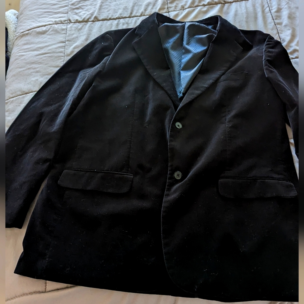 Vintage disco big and tall 2xl xxl velvet ALFANI blazer black 80s 70s style